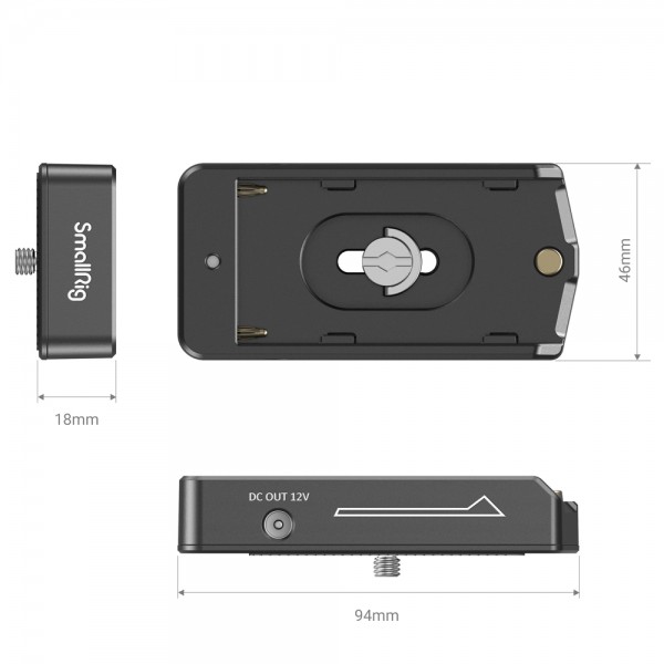 NP-F Battery Adapter Plate Lite with NP-FZ100 Dummy Battery 3095