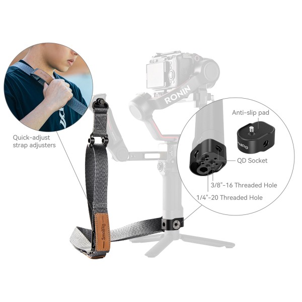 SmallRig Weight-Reducing Shoulder Strap for DJI RS 4 / RS 4 Pro / RS 3 / RS 3 Pro / RS 2 4118